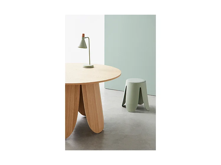 Lote de 2 taburetes de polipropileno verde oliva - IMOGEN