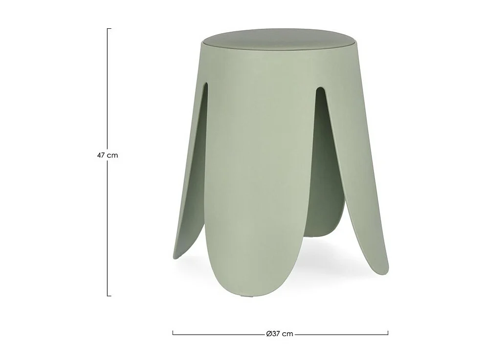 Lot de 2 tabourets en polypropylène vert olive - IMOGEN