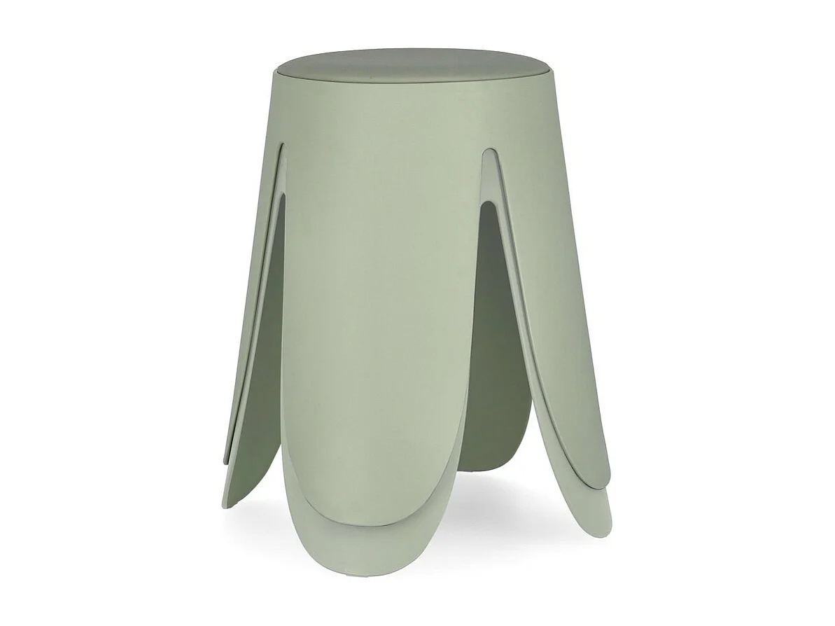 Lot de 2 tabourets en polypropylène vert olive - IMOGEN