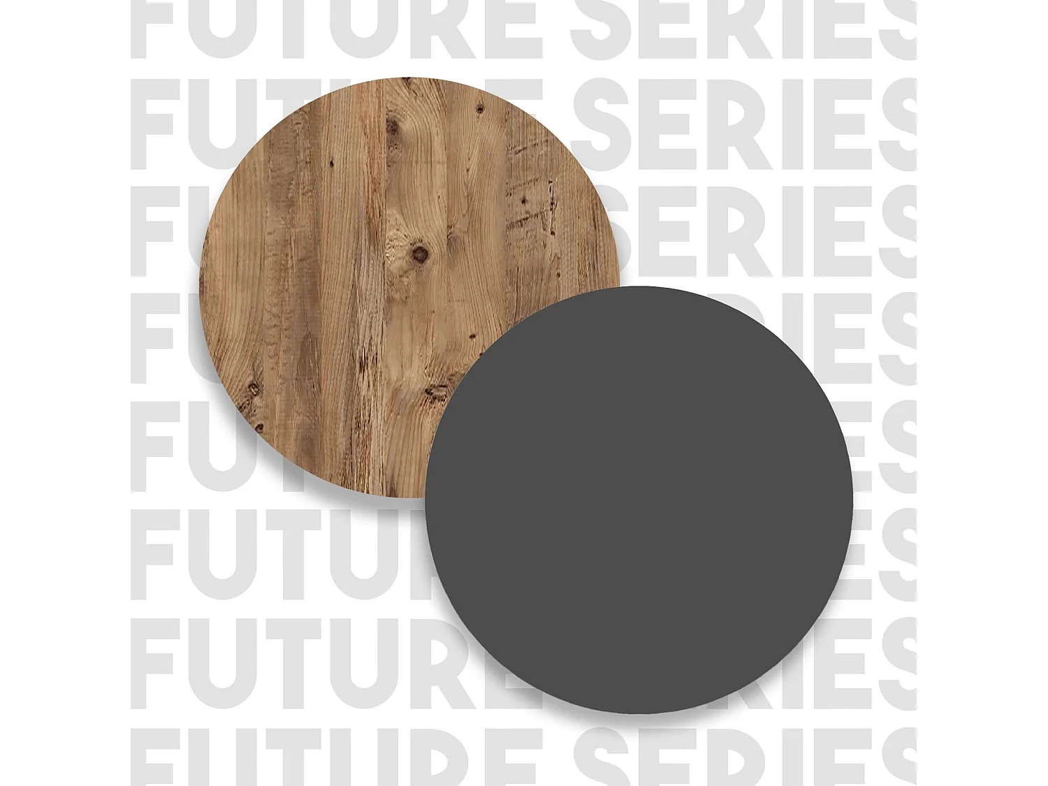 Table basse avec 2 portes rabattables décor pin et gris anthracite L90 cm