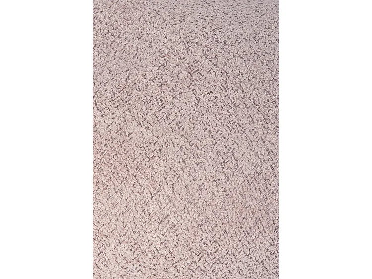 Pouf en tissu rose antique effet bouclé, pieds en bois de caoutchouc - DAYLA