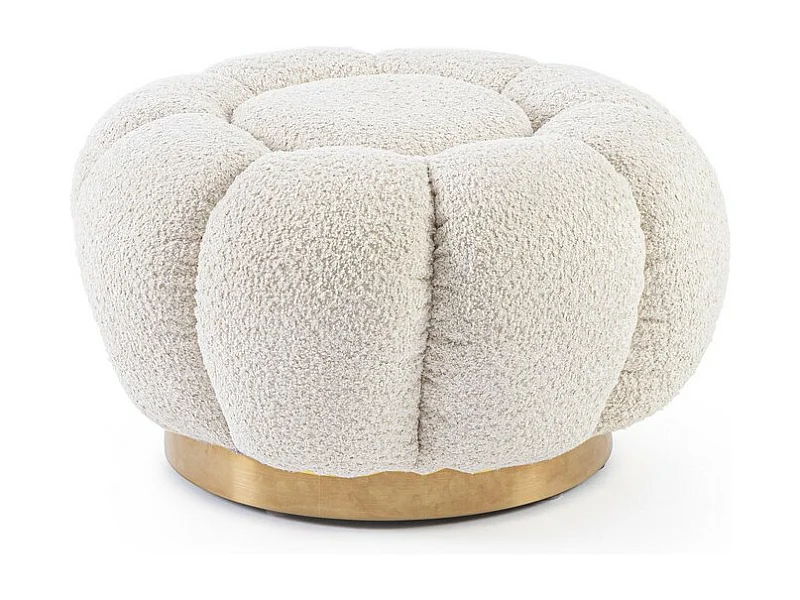 Pouf en tissu effet bouclé naturel - FLOREL