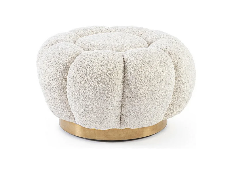 Pouf en tissu effet bouclé naturel - FLOREL