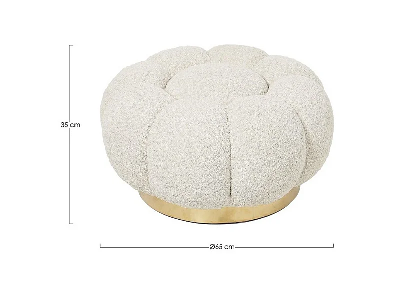 Pouf en tissu effet bouclé naturel - FLOREL