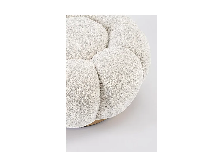 Pouf en tissu effet bouclé naturel - FLOREL