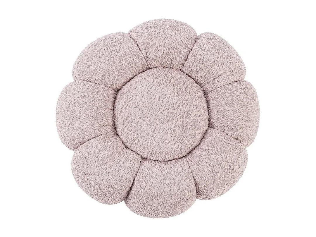 Pouf en tissu bouclé rose ancien - FLOREL