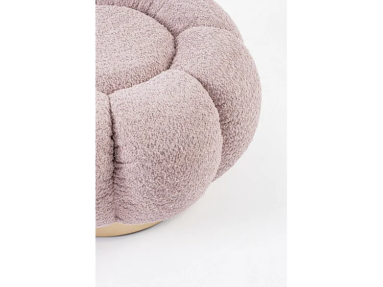 Pouf en tissu bouclé rose ancien - FLOREL