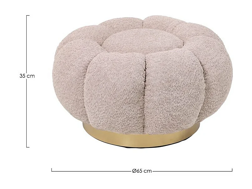 Pouf en tissu bouclé rose ancien - FLOREL