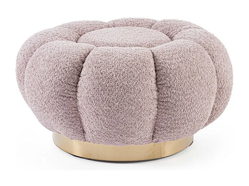 Puff de tecido com efeito bouclé rosa antigo - FLOREL