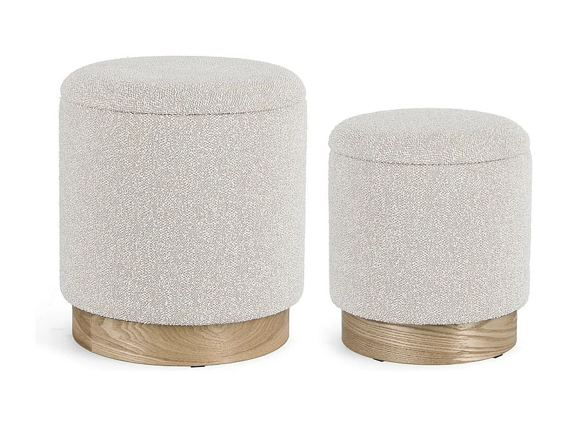 Zestaw 2 puf do przechowywania w kolorze jasnoszarym i jesionowym - ZOYA