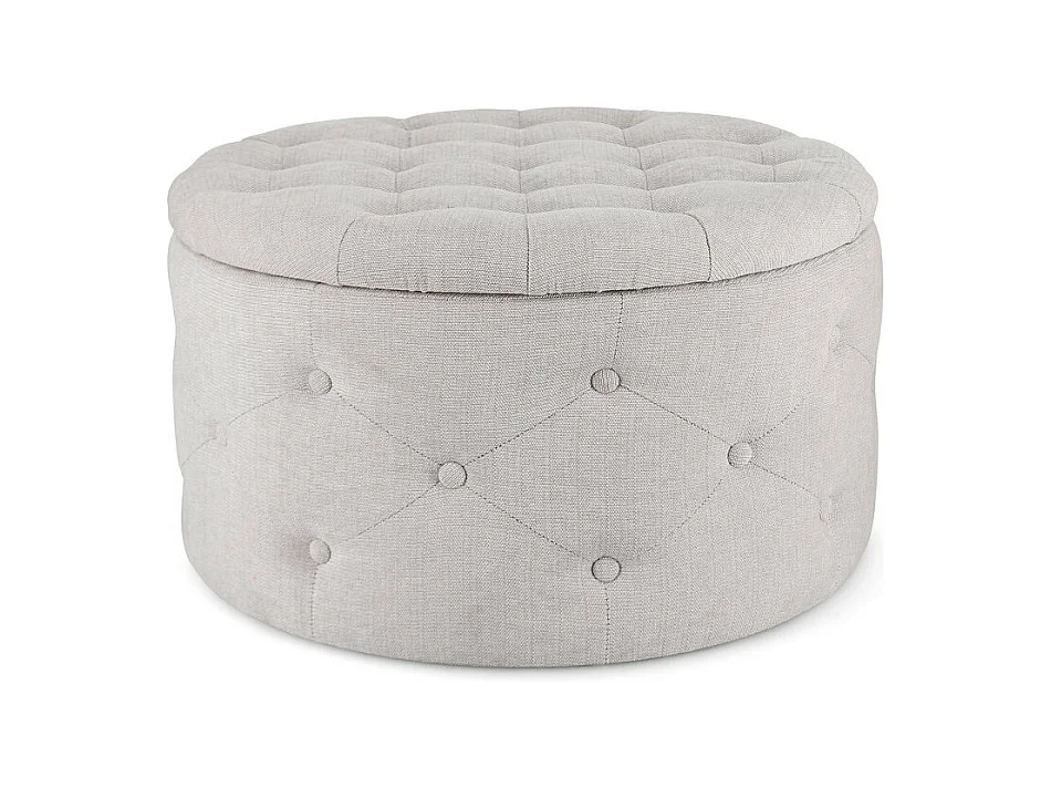 Pouf de rangement pour chaussures en tissu gris clair - ERNESTINE