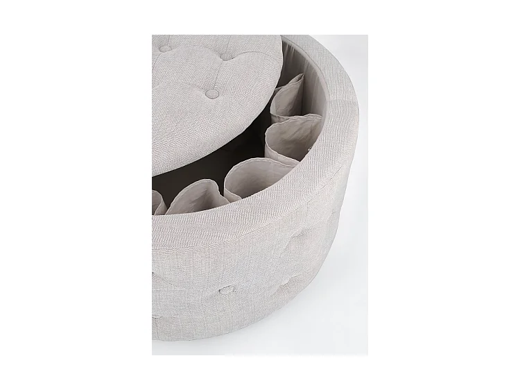 Pouf de rangement pour chaussures en tissu gris clair - ERNESTINE