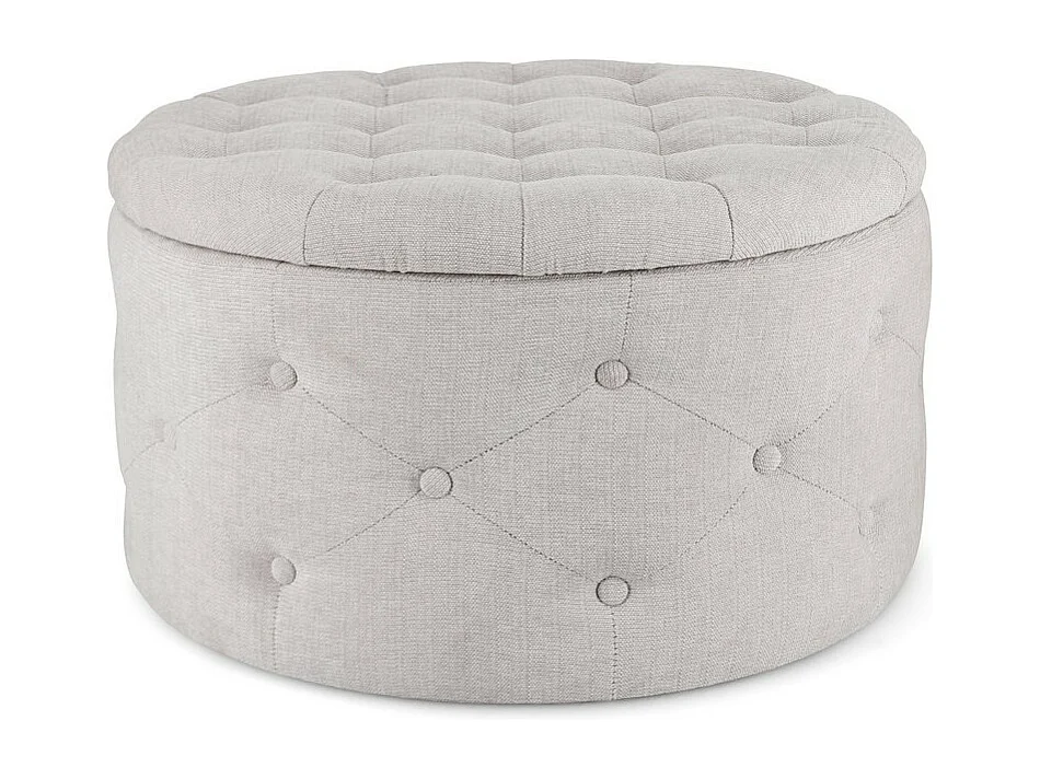 Puf zapatero de tela gris claro - ERNESTINE