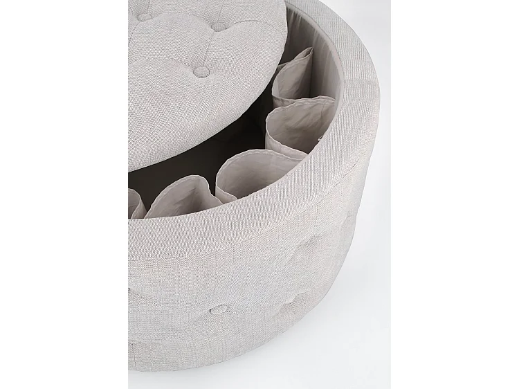 Puf zapatero de tela gris claro - ERNESTINE