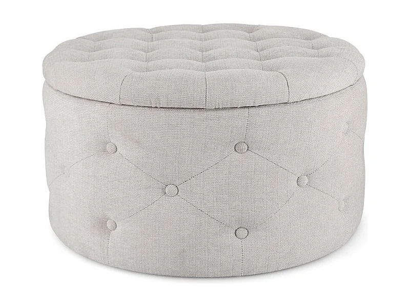 Pouf de rangement pour chaussures en tissu gris clair - ERNESTINE