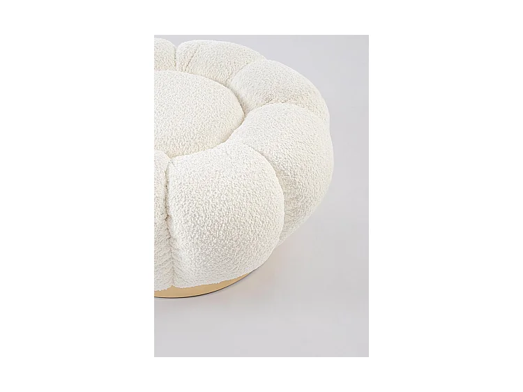 Pouf en tissu bouclé blanc - FLOREL
