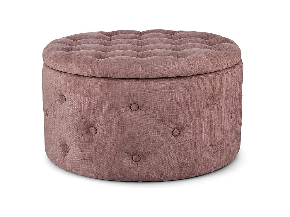 Pouf de rangement pour chaussures en tissu rose foncé - ERNESTINE
