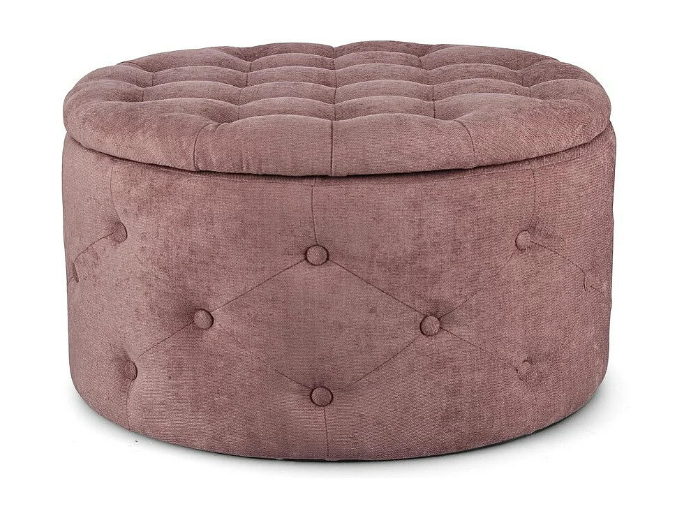Pouf de rangement pour chaussures en tissu rose foncé - ERNESTINE