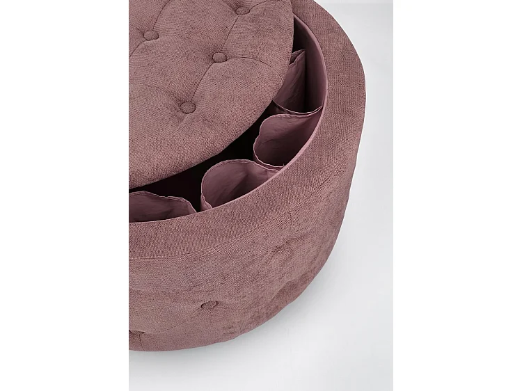 Pouf de rangement pour chaussures en tissu rose foncé - ERNESTINE