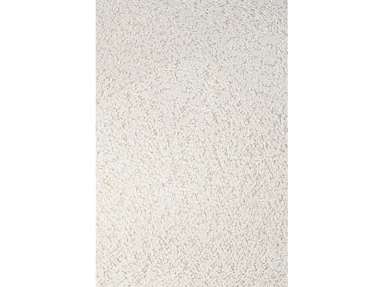 Puf de tela natural efecto bouclé y patas de madera de caucho - DAYLA