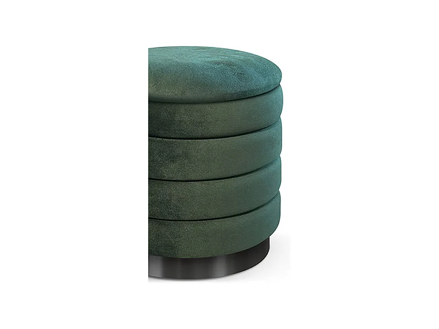 Puf de tela efecto terciopelo verde - ARENDAL