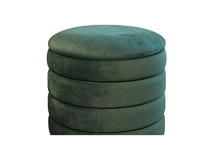 Puf de tela efecto terciopelo verde - ARENDAL