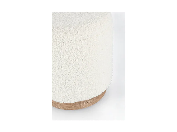 Conjunto de 2 pufes de arrumação Teddy branco e madeira de freixo - ZOYA
