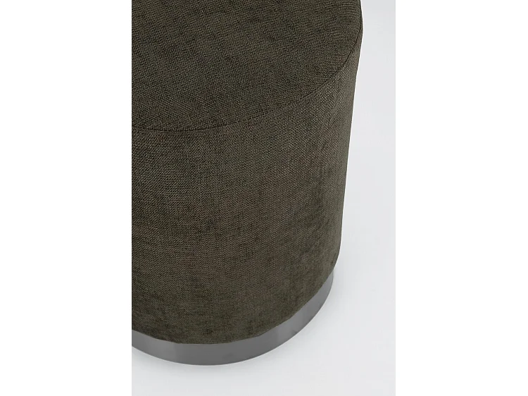 Puff de tecido castanho tomilho com anel de metal - ERNESTINE