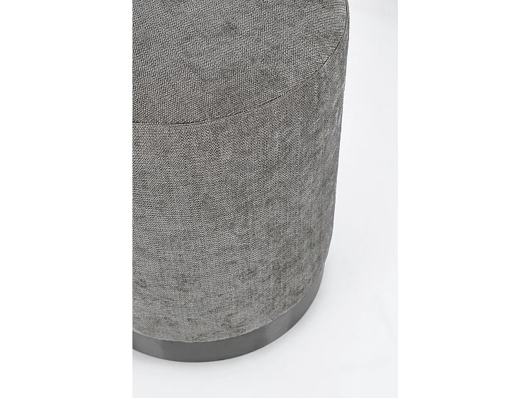 Pouf en tissu gris foncé avec anneau en métal - ERNESTINE