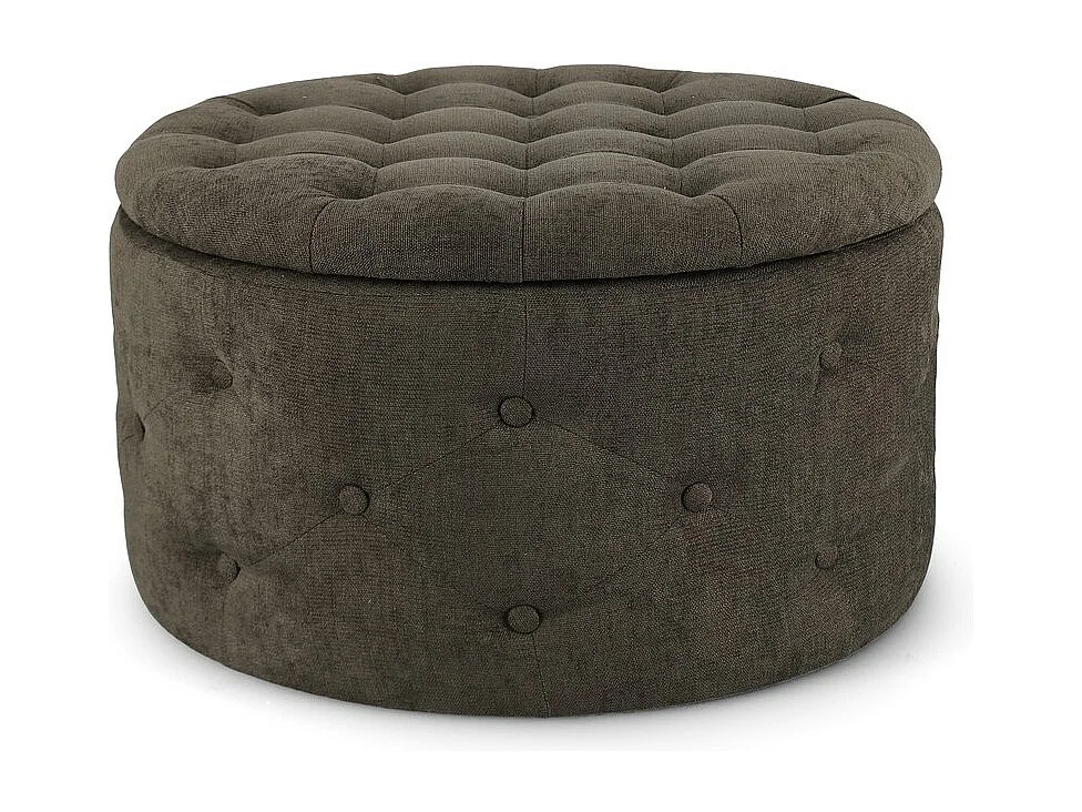 Pouf de rangement pour chaussures en tissu marron thym - ERNESTINE