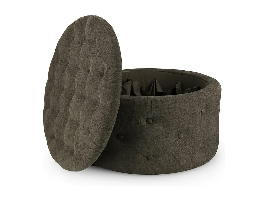 Pouf de rangement pour chaussures en tissu marron thym - ERNESTINE