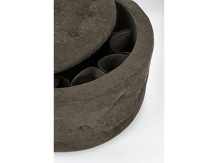 Pouf de rangement pour chaussures en tissu marron thym - ERNESTINE