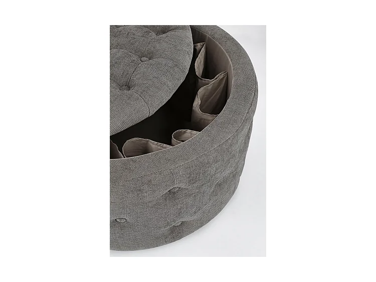 Pouf de rangement pour chaussures en tissu gris foncé - ERNESTINE