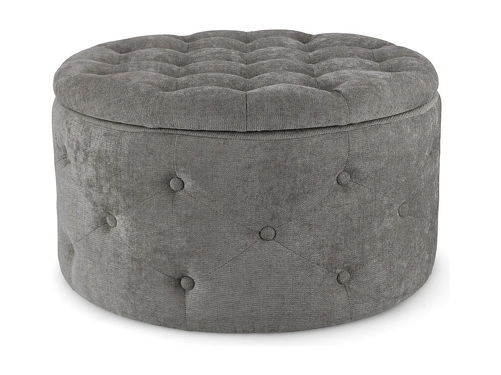Pouf contenitore porta scarpe in tessuto grigio scuro - ERNESTINE