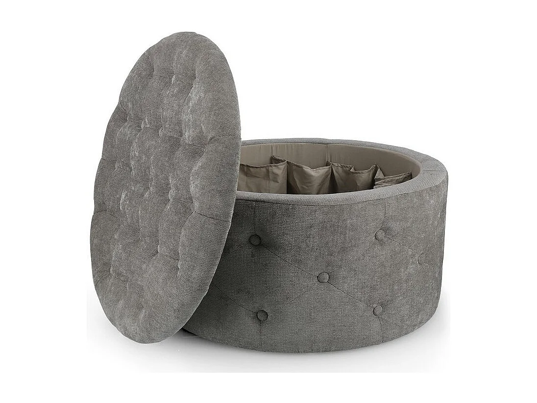 Pouf contenitore porta scarpe in tessuto grigio scuro - ERNESTINE