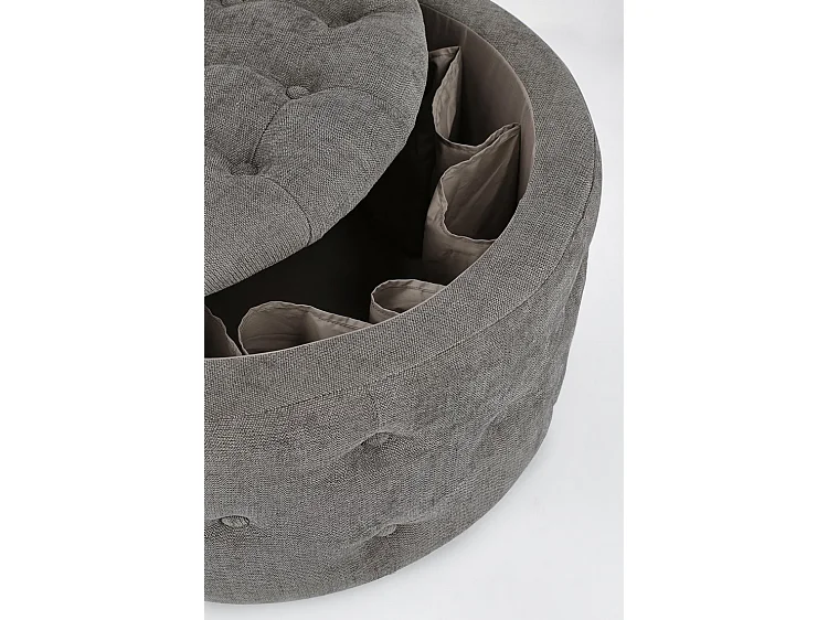 Pouf contenitore porta scarpe in tessuto grigio scuro - ERNESTINE