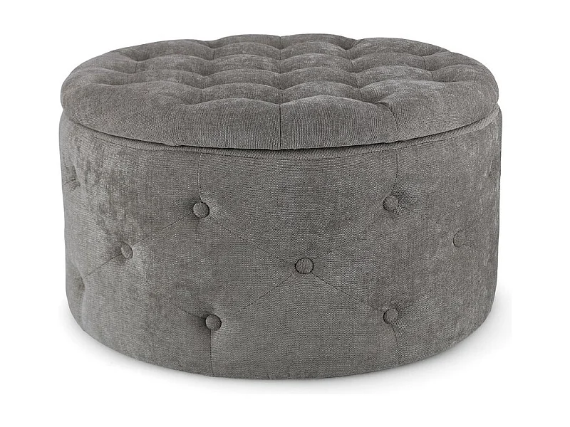 Pouf de rangement pour chaussures en tissu gris foncé - ERNESTINE