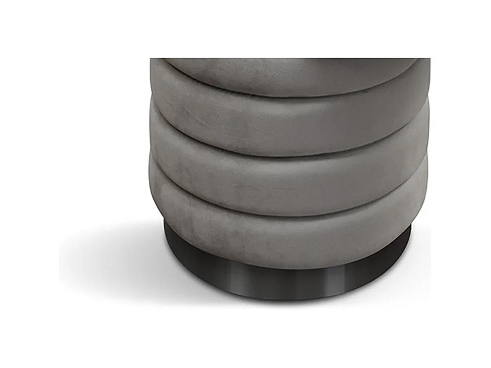 Pouf de rangement en tissu gris effet velours - ARENDAL