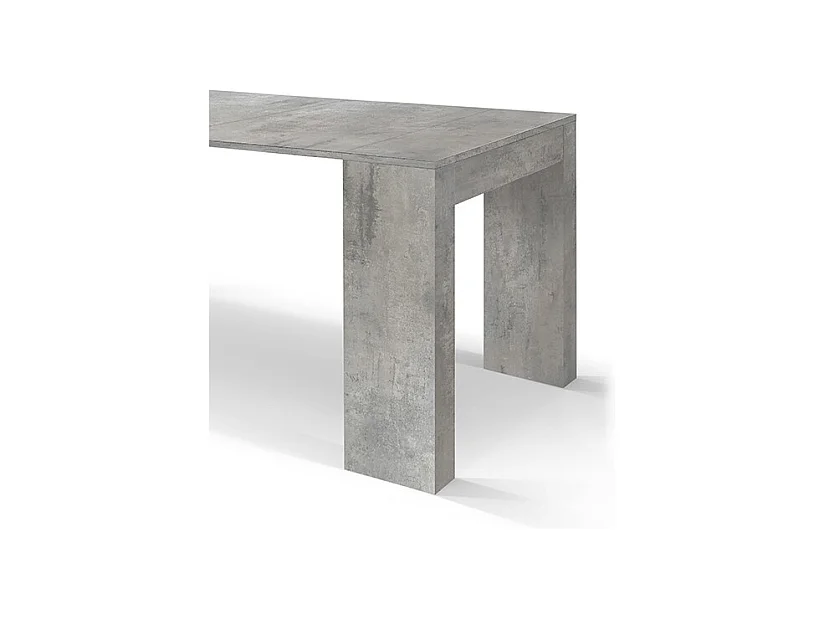 Consola extensible de madera acabado gris cemento 90×45-90×300 cm - LERICI