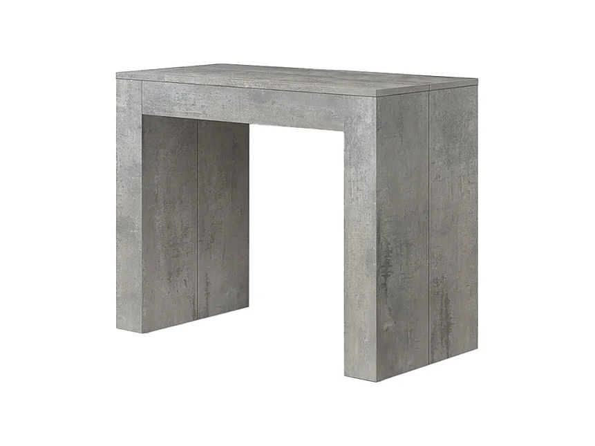 Console à rallonge en bois, finition gris ciment 90×45-90×300 cm - LERICI