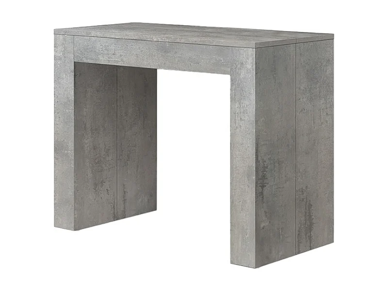 Console à rallonge en bois, finition gris ciment 90×45-90×300 cm - LERICI