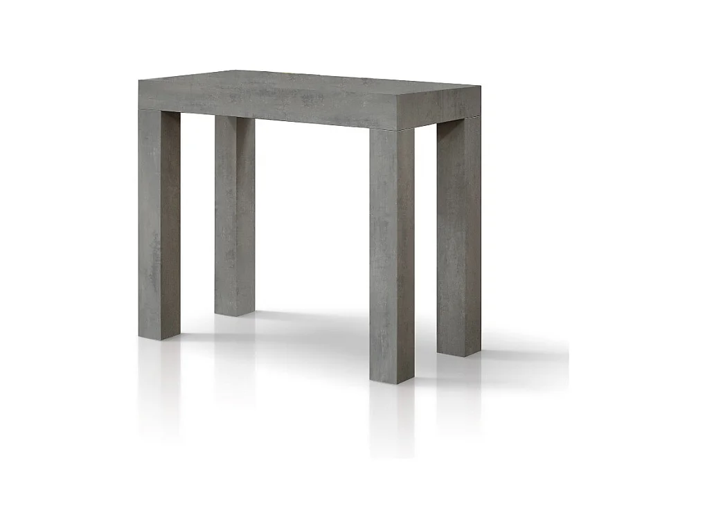 Ausziehbarer Konsolentisch in Zementgrau 90×45 cm - 90×300 cm - VIAREGGIO