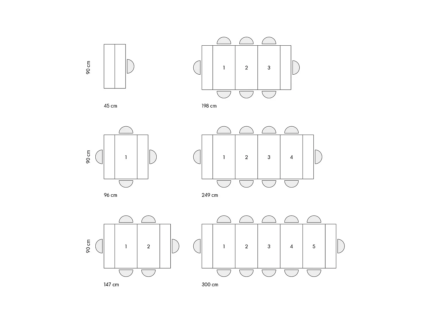 Wysuwana konsola z efektem białego jesionu 90×45 cm - 90×300 - VIAREGGIO