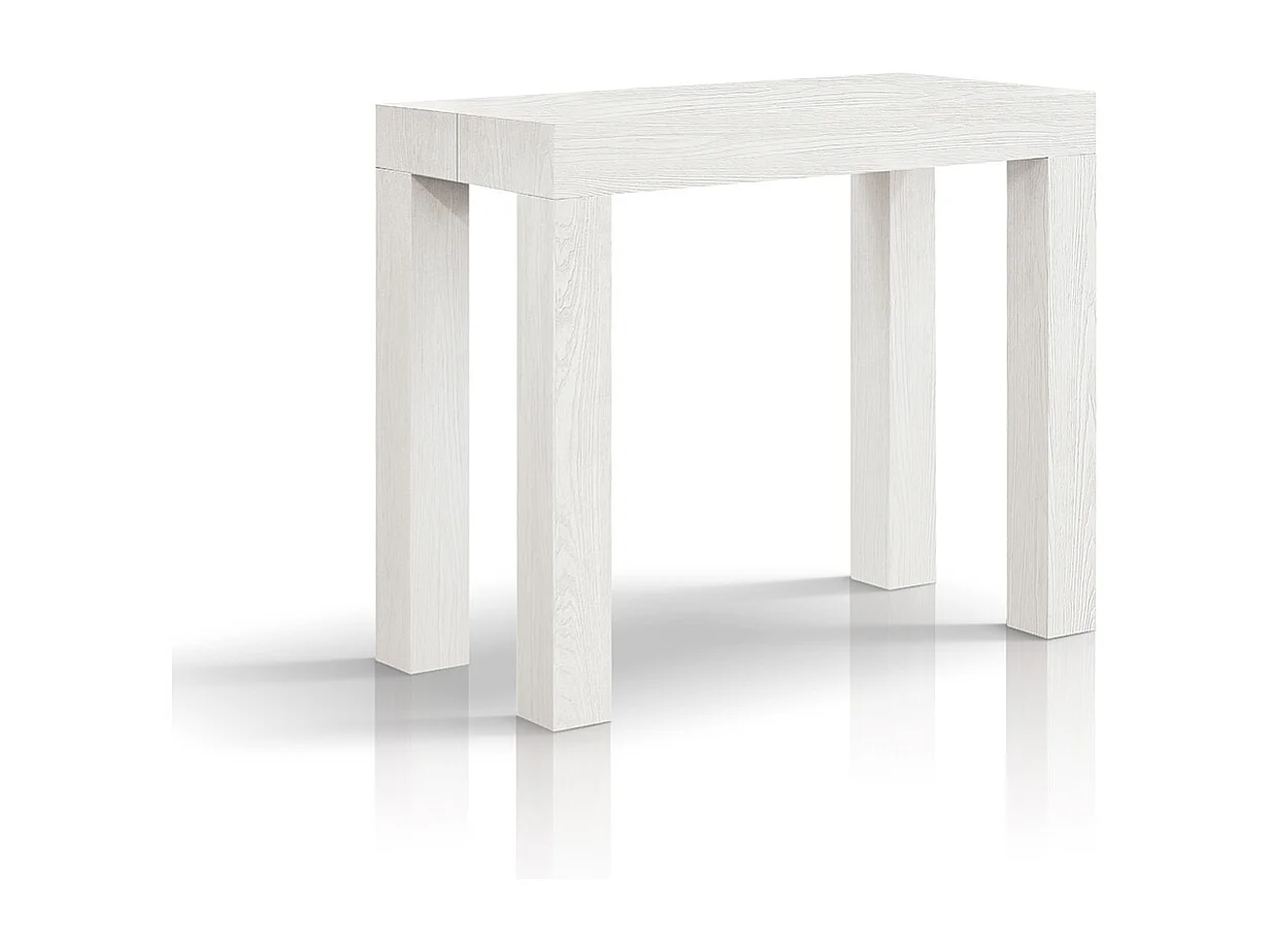 Uitschuifbare consoletafel in essen wit effect 90×45 cm - 90×300 - VIAREGGIO