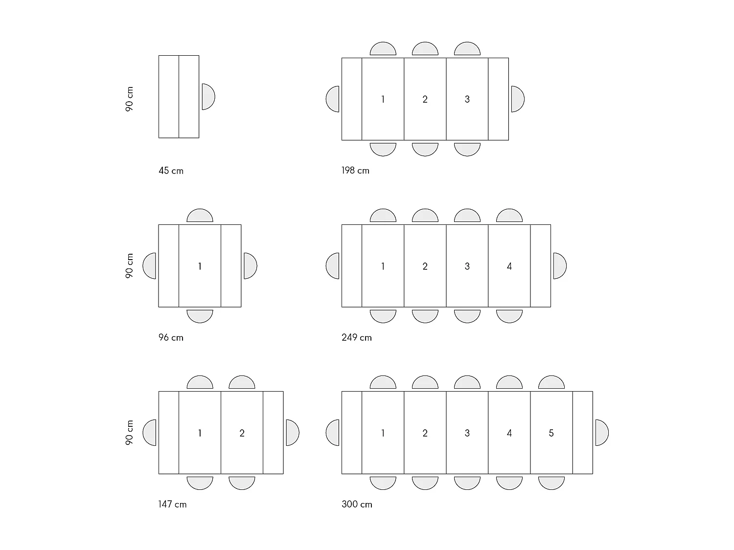Mesa de consola extensível em madeira, acabamento em olmo pérola 90×45-90×295 cm - GAIOLE
