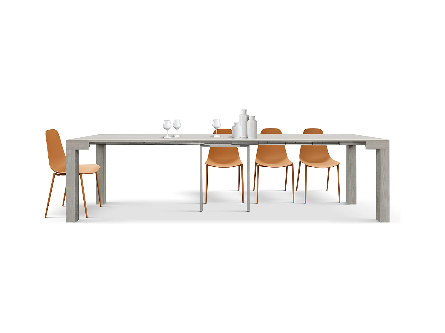 Table console à rallonge en orme effet perlé 90×45 cm - 90×300 - VIAREGGIO