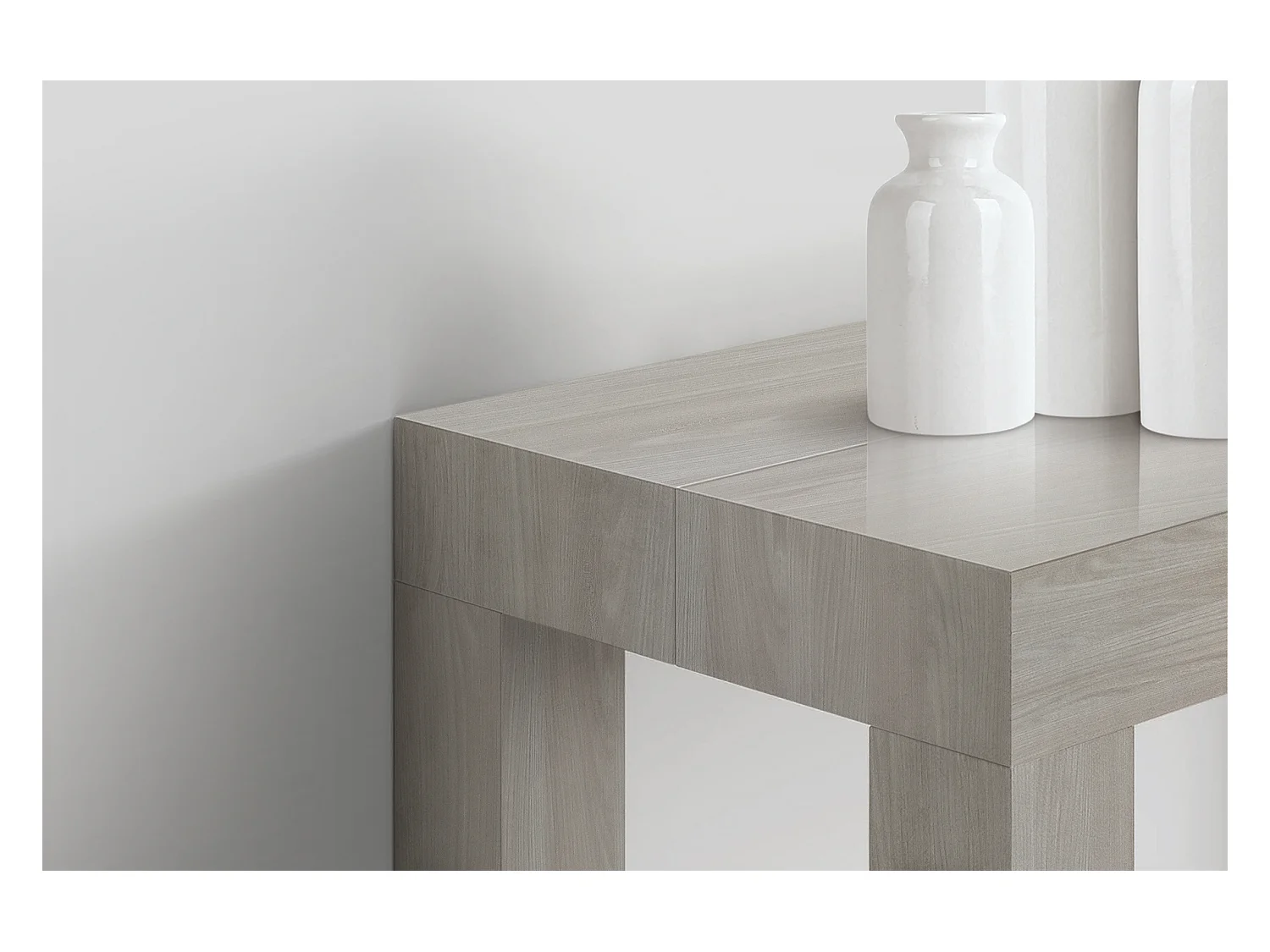 Consola extensible efecto perla olmo 90×45 cm - 90×300 - VIAREGGIO