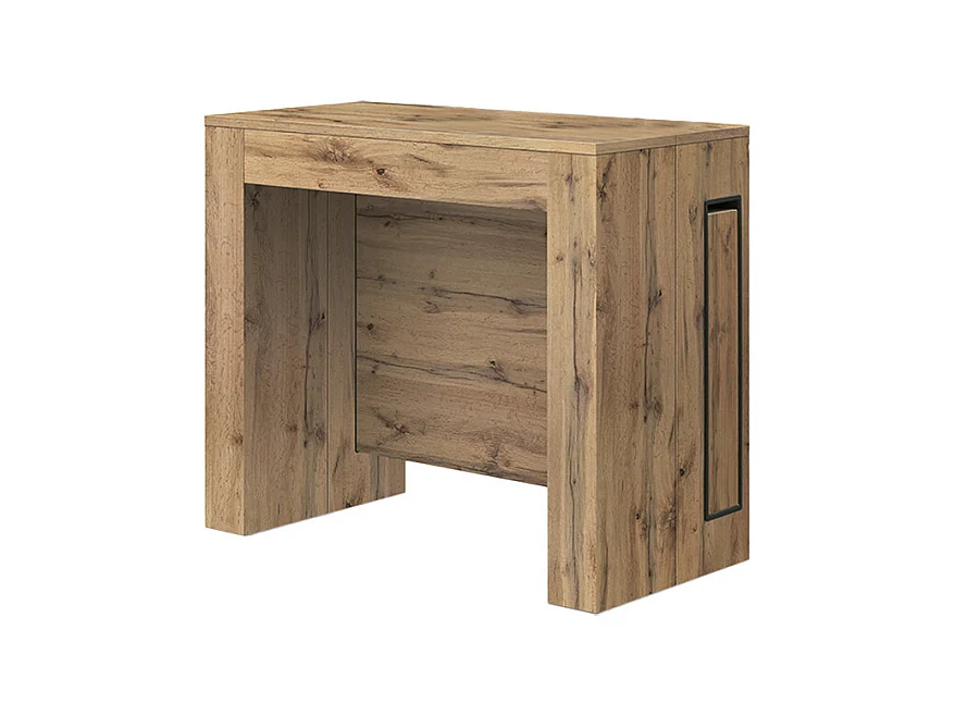 Wysuwana drewniana konsola, wykończenie dąb rustykalny 90×45-90×295 cm - GAIOLE