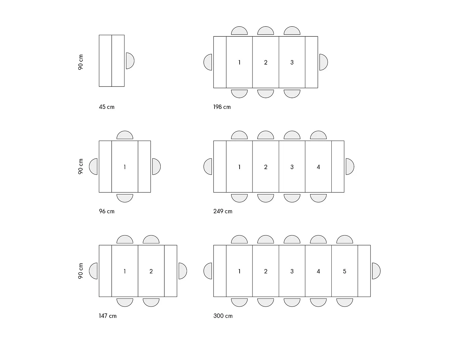 Uitschuifbare consoletafel eiken effect 90×45 cm - 90×300 - VIAREGGIO