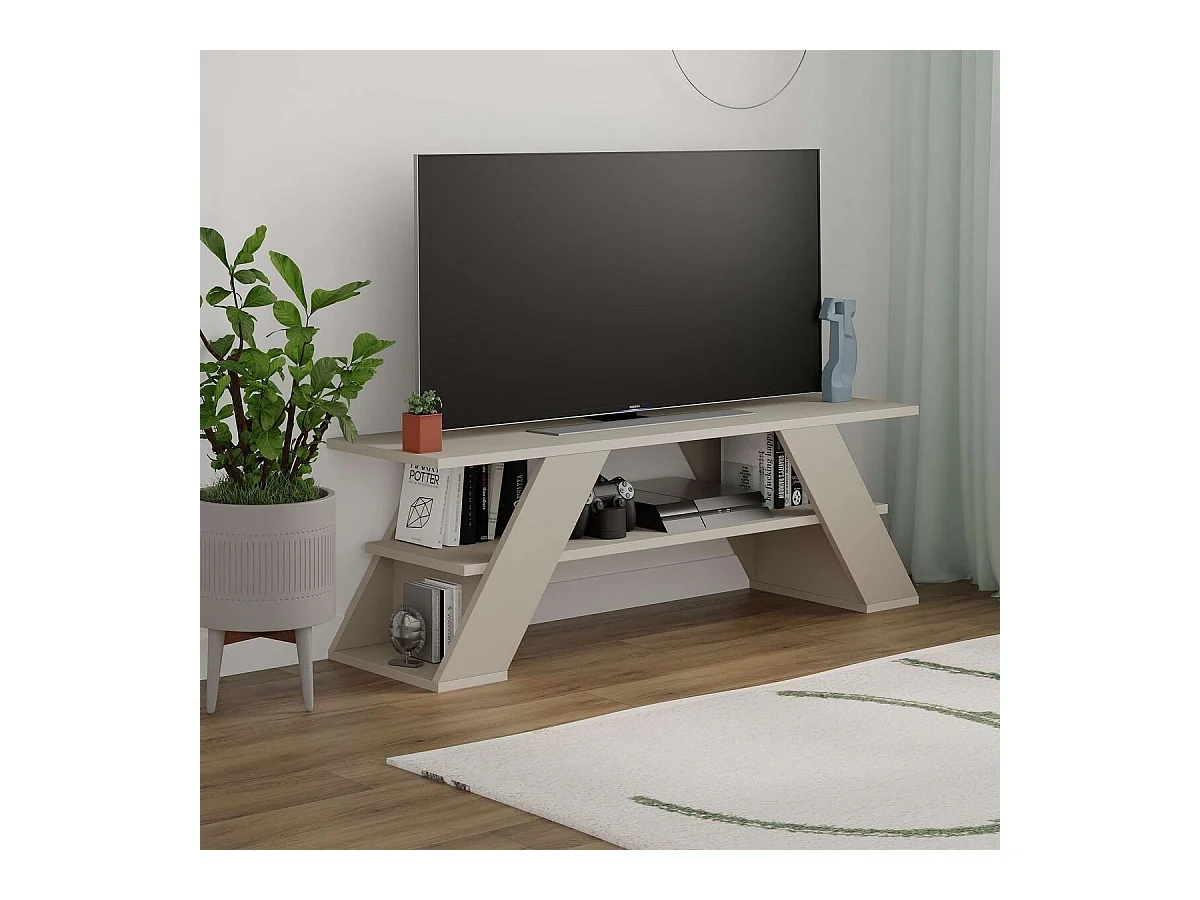 Meuble TV 3 étagères L120 cm - Farfalla